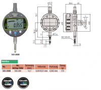 ABSOLUTE Digimatic ID-C mérőóra Max/Min terjedelem, adatkimenettel